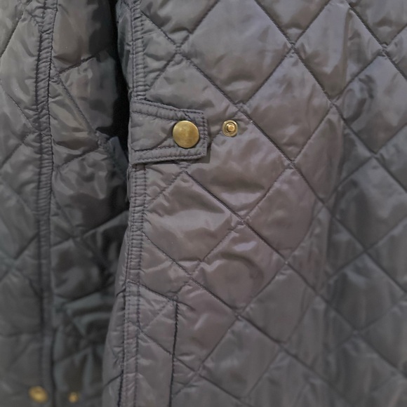 Ralph Lauren Navy Quilted Barn Jacket with Suede details - Picture 4 of 5